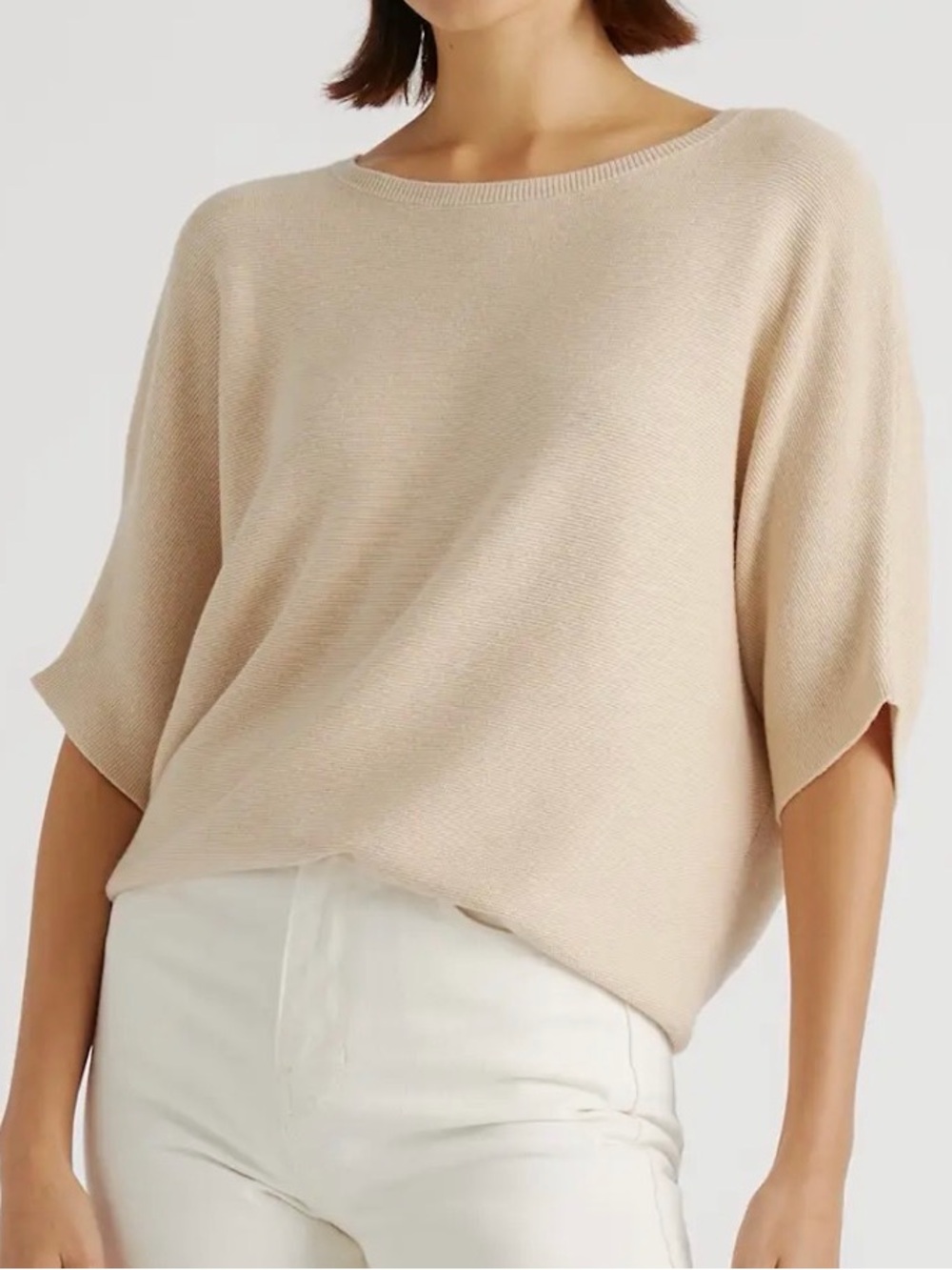 Quince NWOT Women’s Dolman Sleeve Crewneck Organic Cotton w/cashmere Top XS